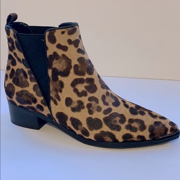 NWT MARC FISHER LTD YALELY CHELSEA ANKLE BOOTIES,LEOPARD CALFSKIN ,Size 6.5 - Picture 3 of 9